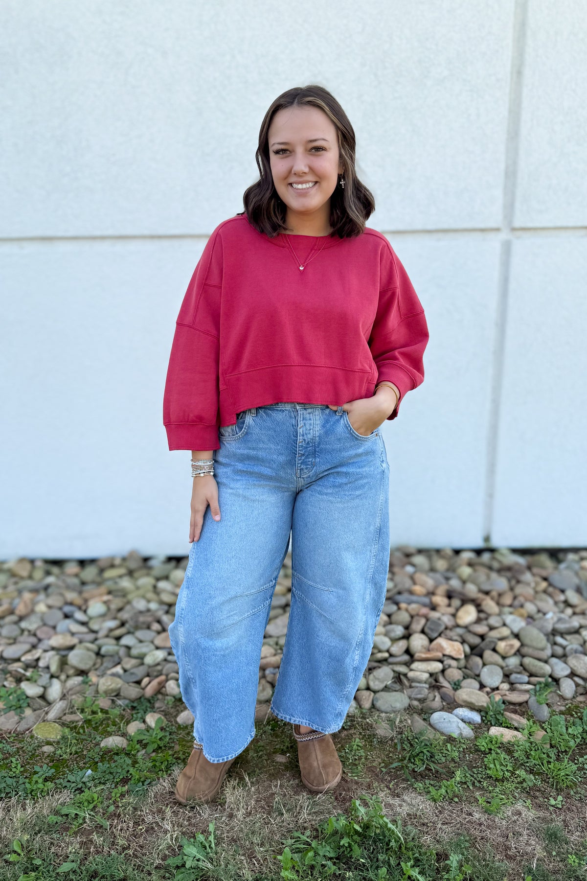 Free People - Intercept Short Sleeve Pullover - Candy Apple Red