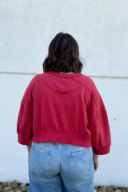 Free People - Intercept Short Sleeve Pullover - Candy Apple Red