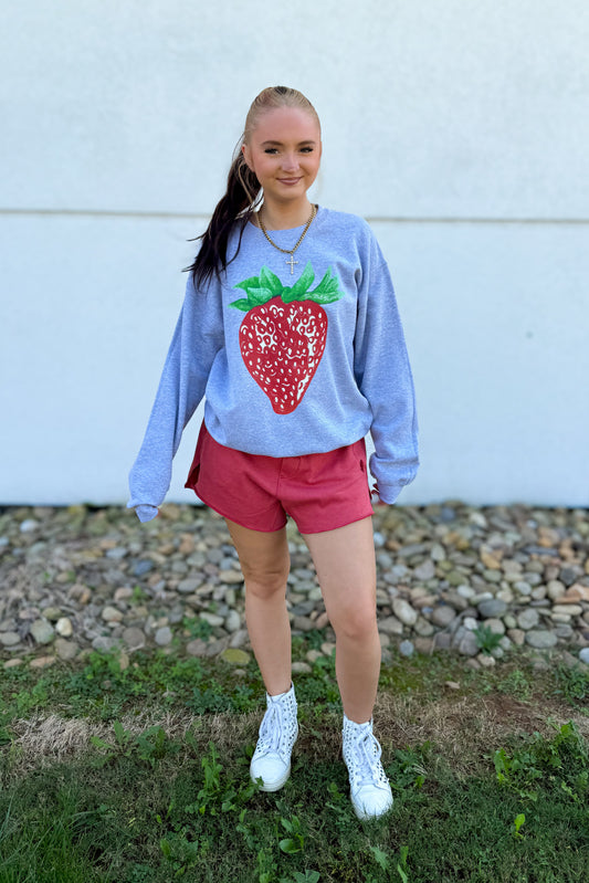 Free People - Knockout Sweat Shorts - Candy Apple Red