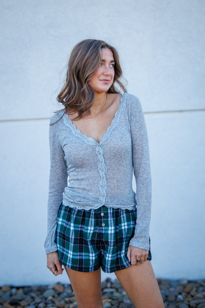 Free People - Big Love Rib Cardi - HEATHER GREY