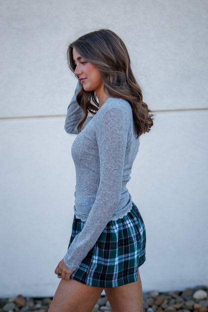 Free People - Big Love Rib Cardi - HEATHER GREY