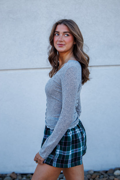 Free People - Big Love Rib Cardi - HEATHER GREY