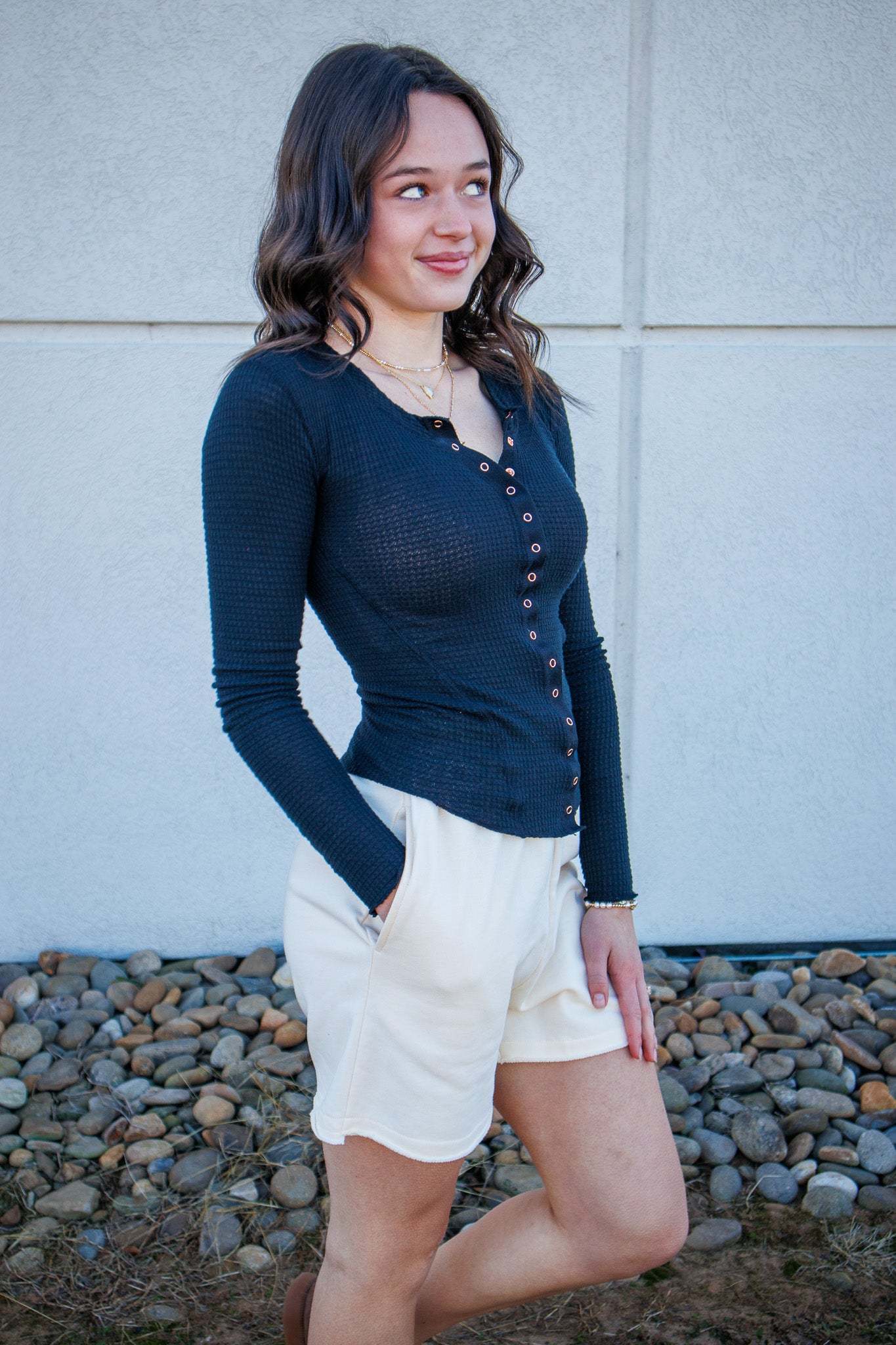 Free People - Going Places Cardi - BLACK