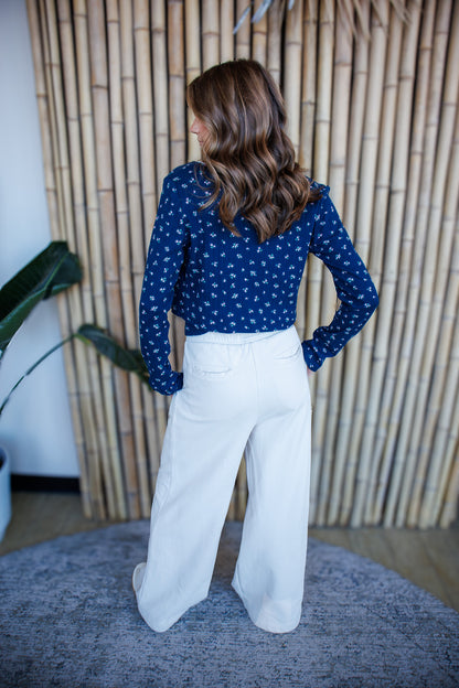 Dainty Florals Blue Cardigan/Tank Set