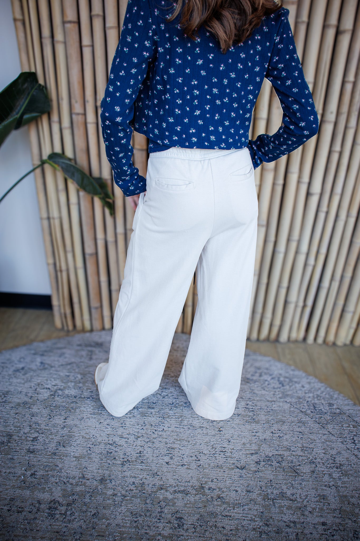 Soft Ivory Pleated Lounge Pants