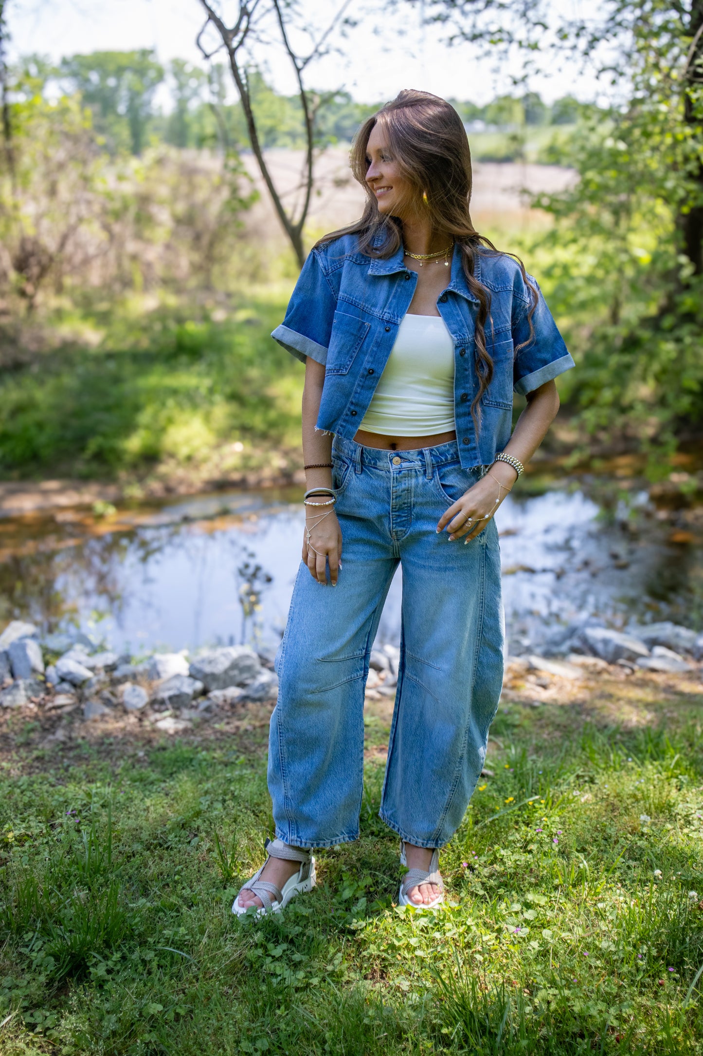 Free People - Good Luck Mid-Rise Barrel Jeans - ULTRA LIGHT BEAM