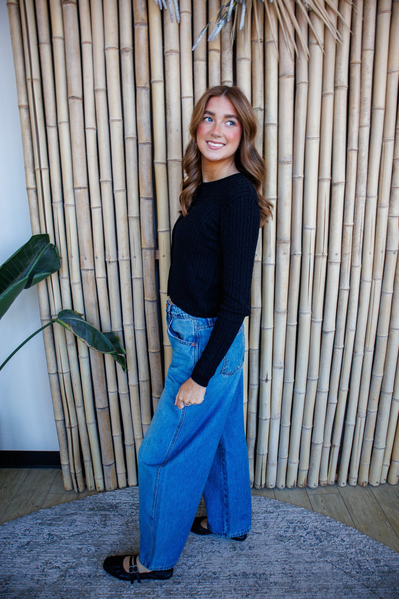 Black Cable Knit Cardigan