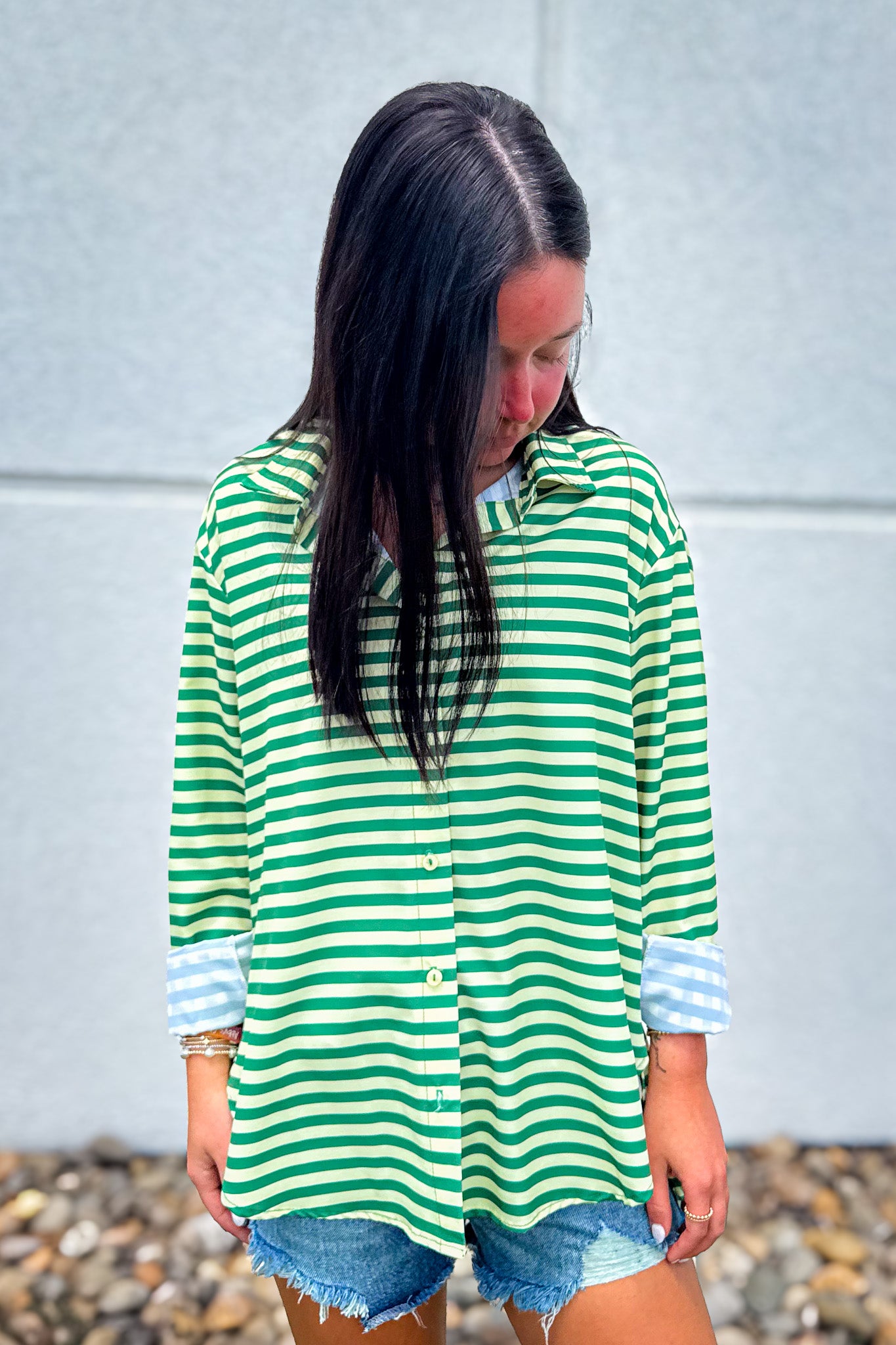 Emerald Striped Button Down