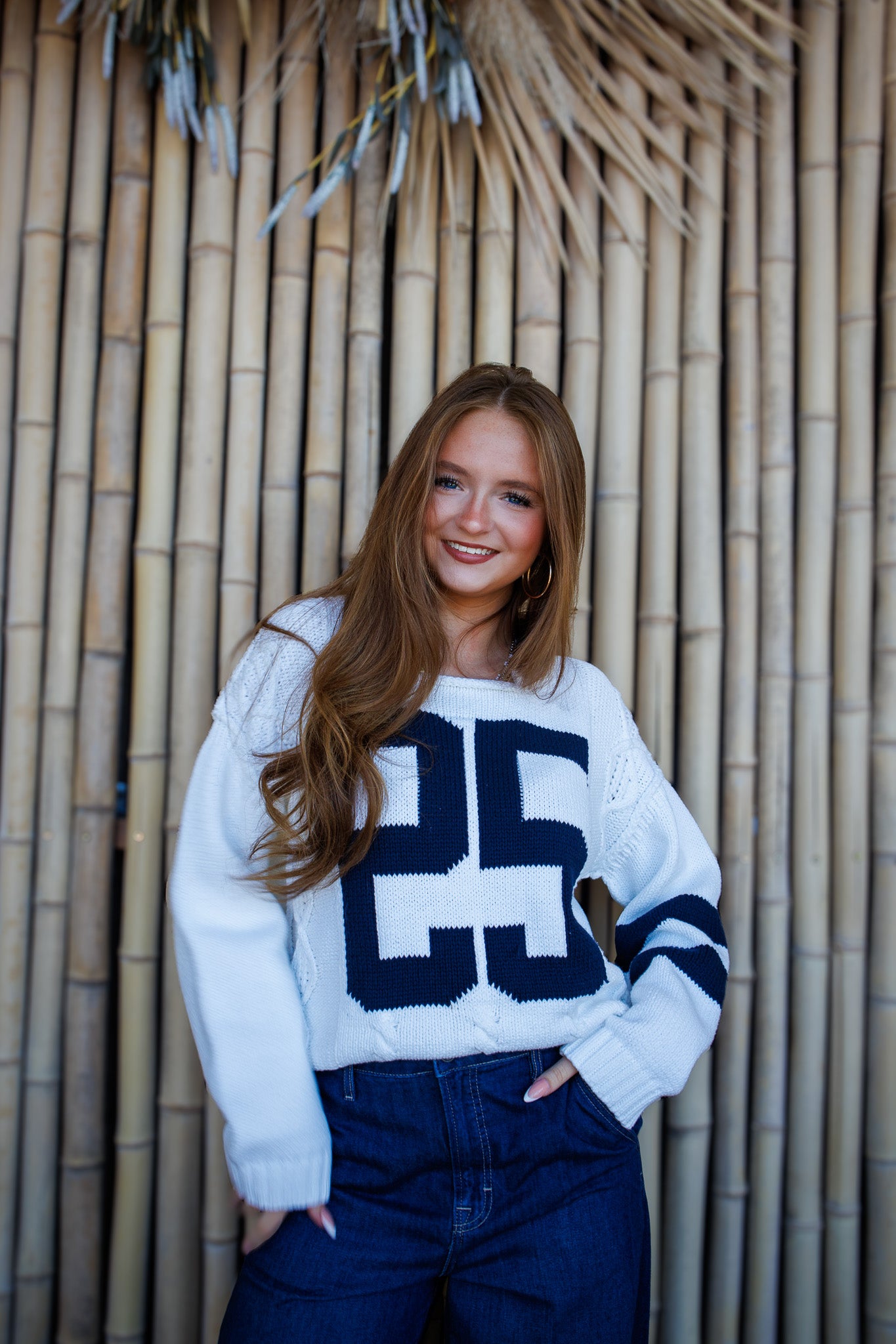 Lucky Number Cable Knit Sweater