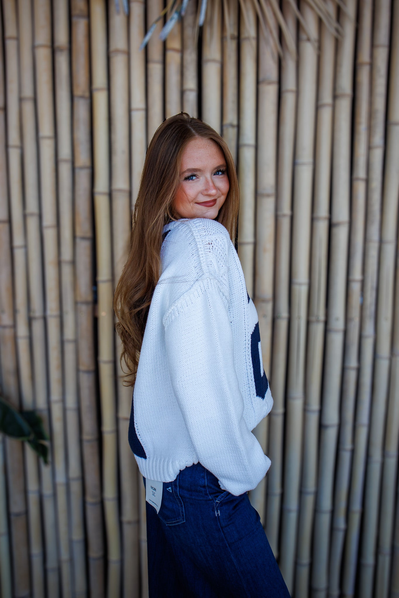 Lucky Number Cable Knit Sweater