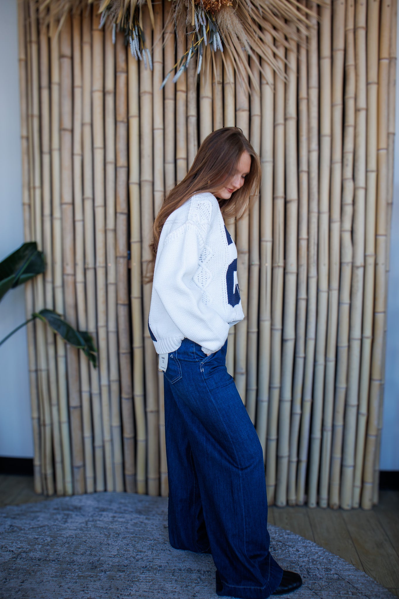 Lucky Number Cable Knit Sweater