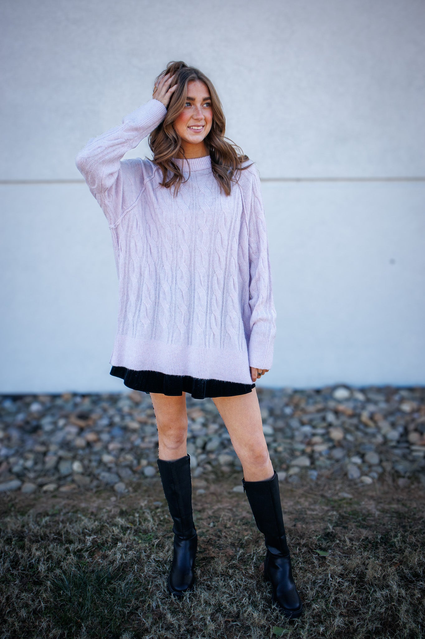 Lilac Luxe Cable Knit Sweater Pullover