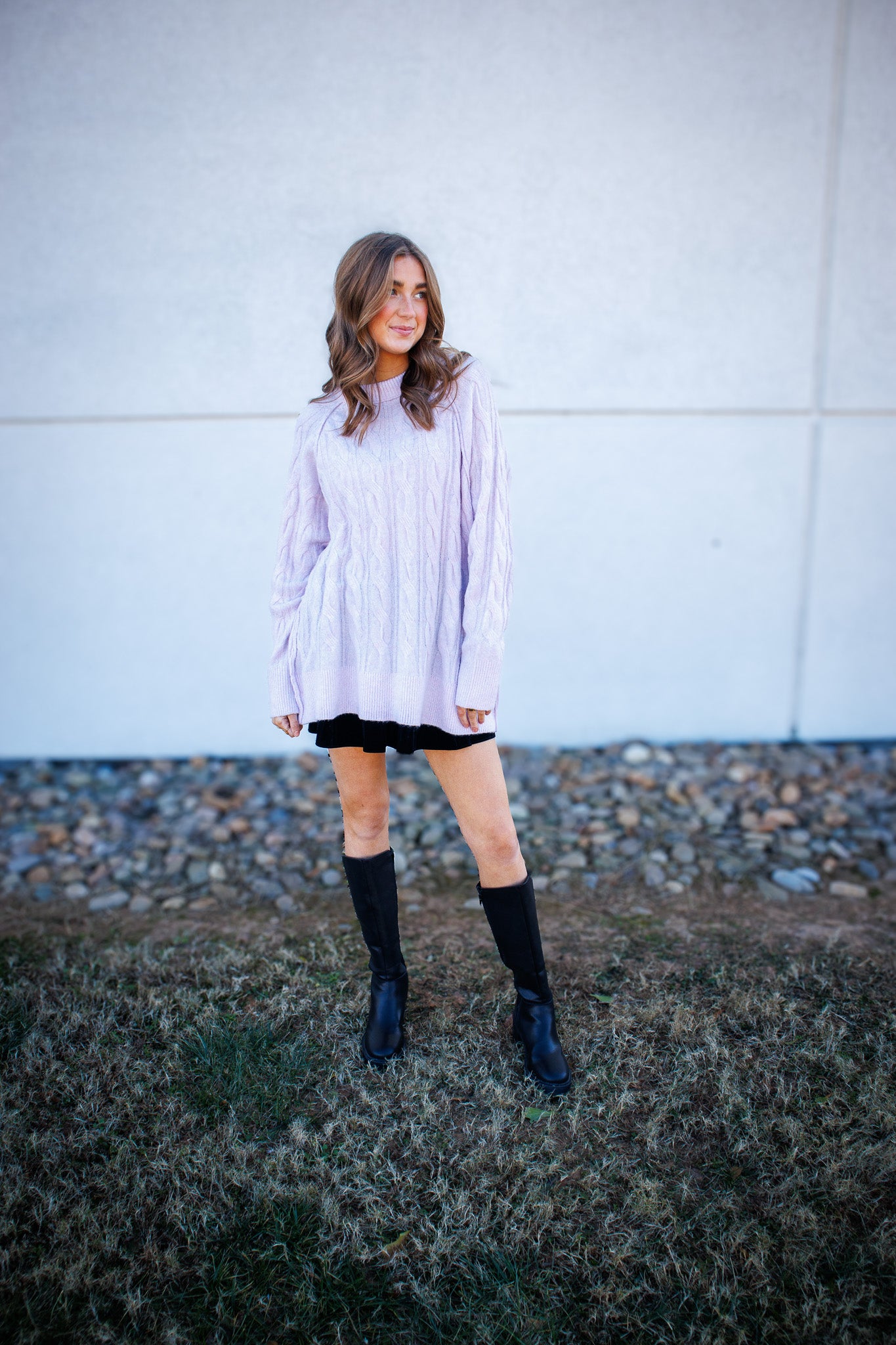 Lilac Luxe Cable Knit Sweater Pullover