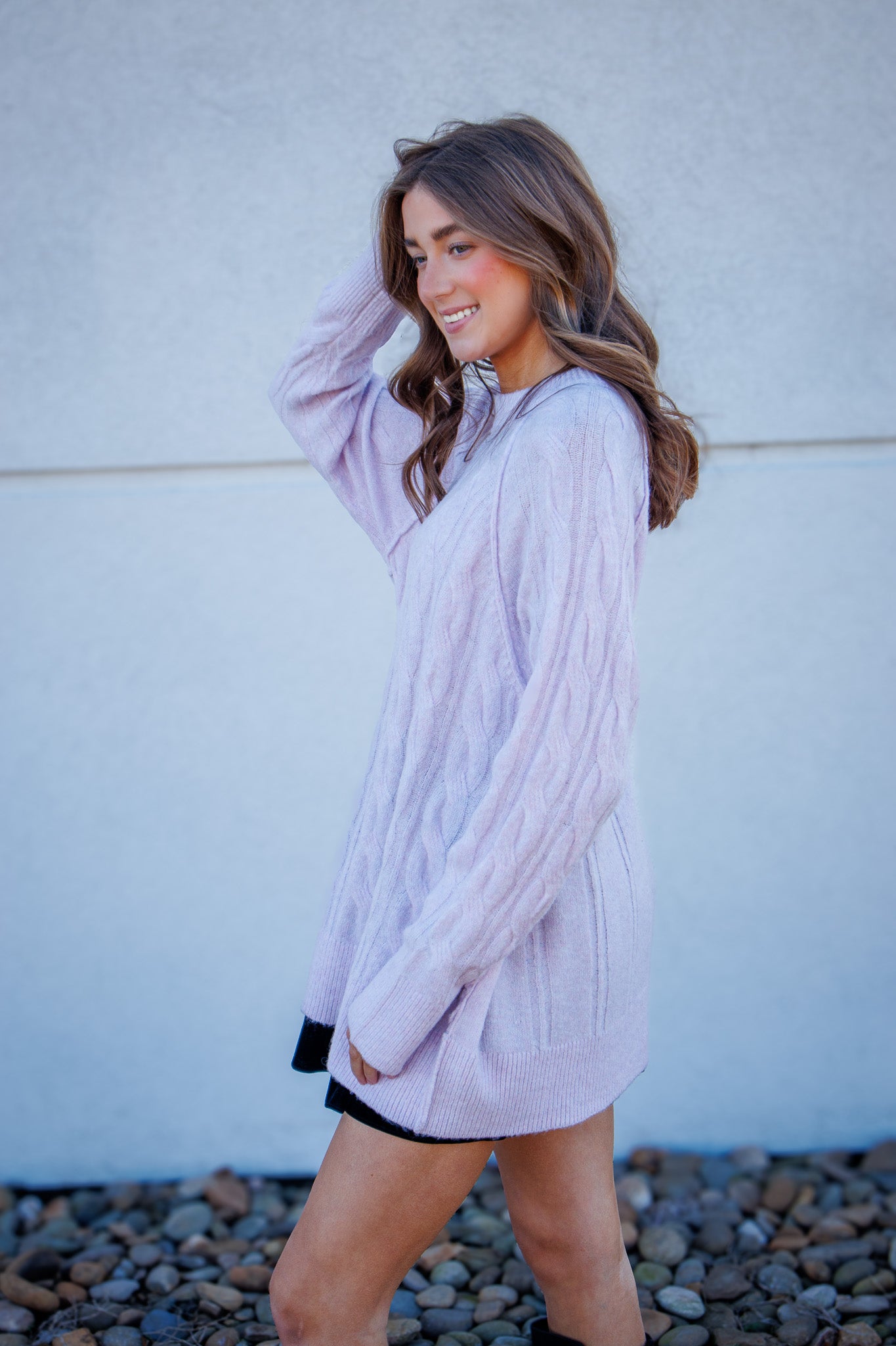 Lilac Luxe Cable Knit Sweater Pullover