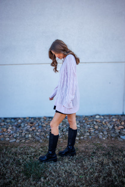 Lilac Luxe Cable Knit Sweater Pullover