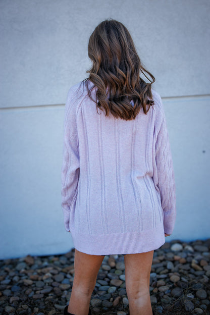 Lilac Luxe Cable Knit Sweater Pullover