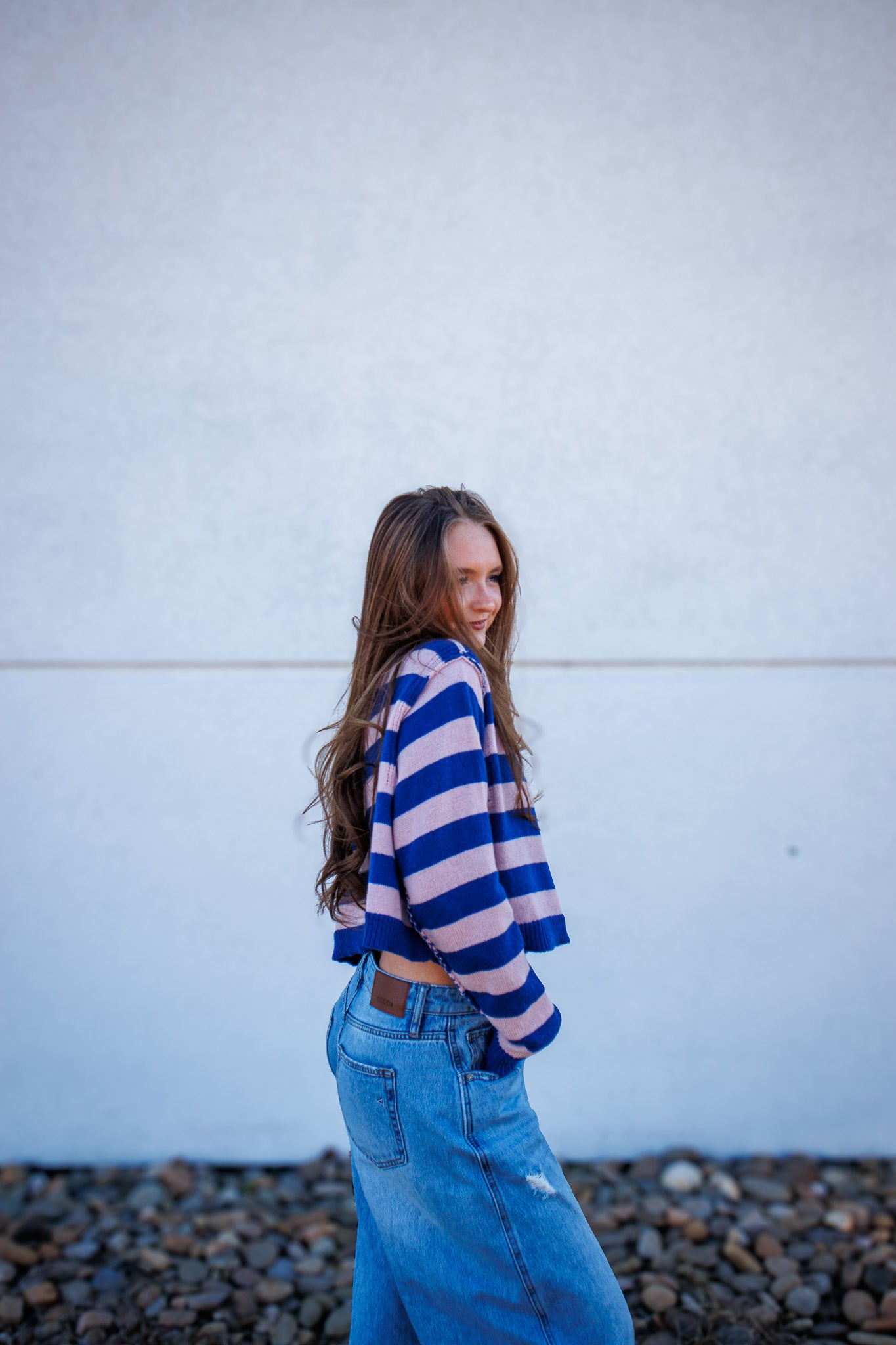 Blue Blush Stripe Sweater