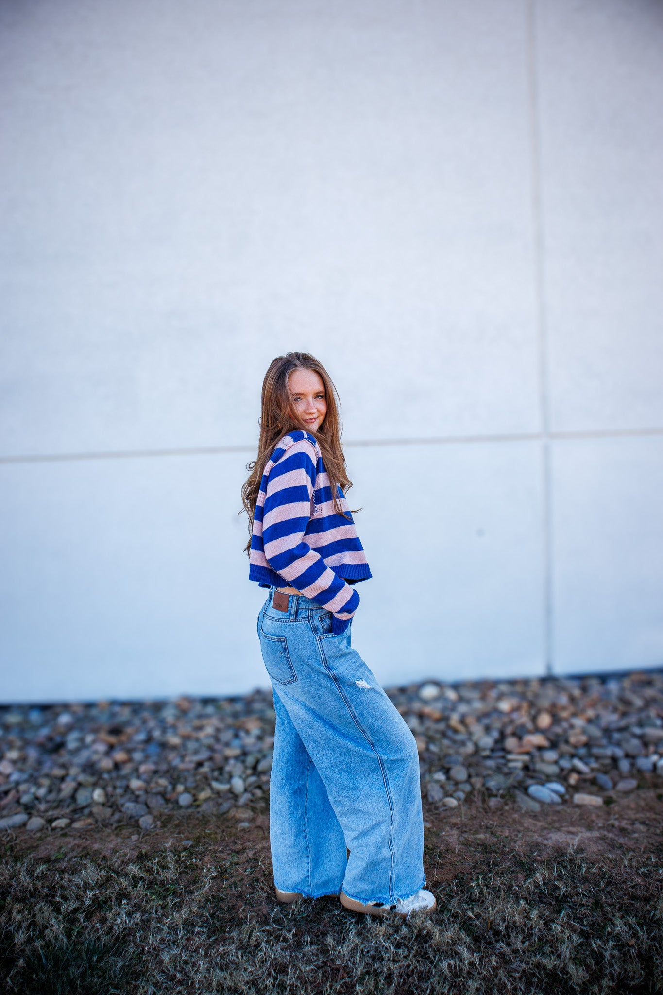 Blue Blush Stripe Sweater