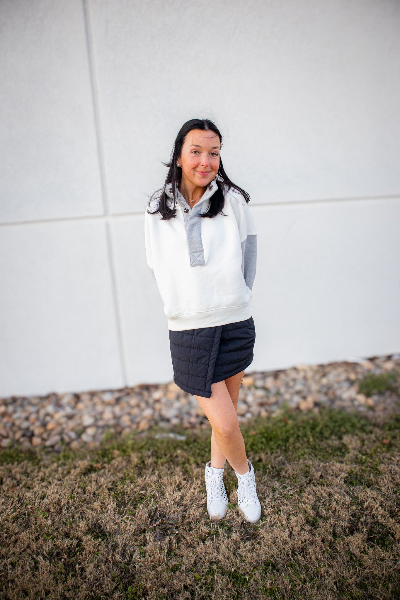 Free People - Timeless Colorblock Pullover - HEATHER GREY COMBO