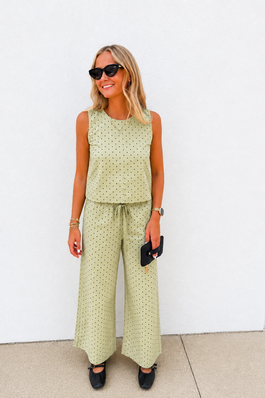 Pistachio Polka Dot Two Piece Set