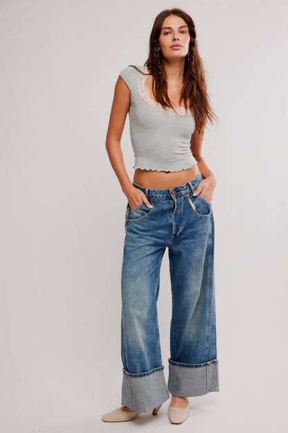 Free People - Oh My Darling Tee - HEATHER GREY