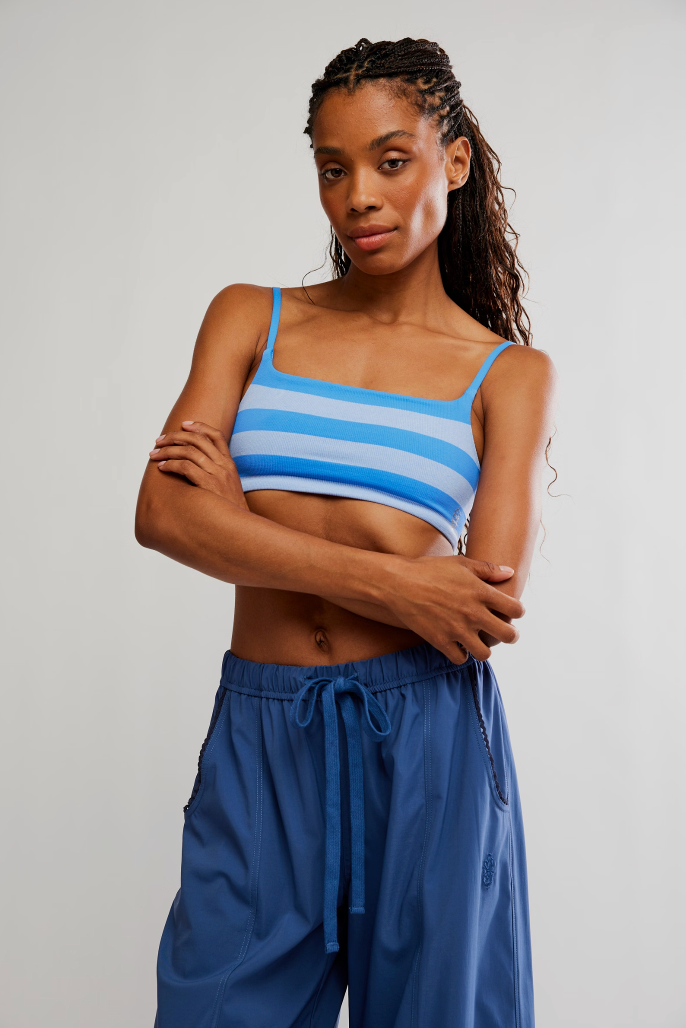 Free People - Tighten Up Reversible Bra - RIVIERA BLUE COMBO