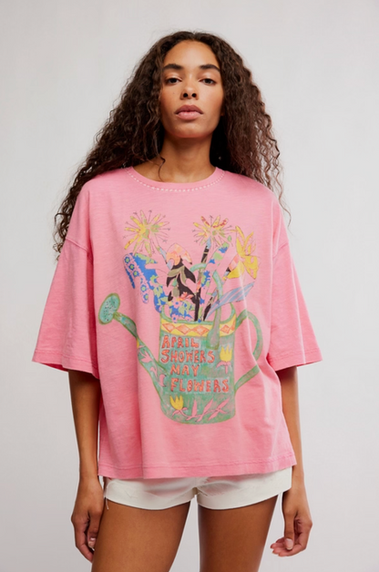 Free People - In Spring Tee - PINK POPPY COMBO