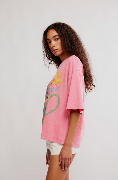 Free People - In Spring Tee - PINK POPPY COMBO