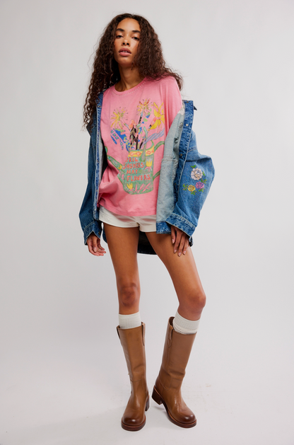 Free People - In Spring Tee - PINK POPPY COMBO