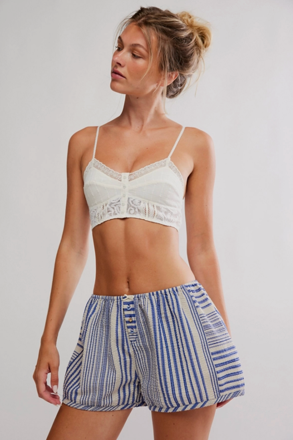 Free People - Home By 8 Boxer - COBALT COMBO