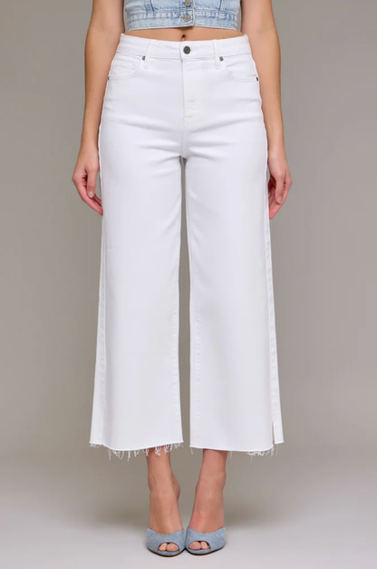Hidden - Nori White Clean Cropped Wide Leg Jeans
