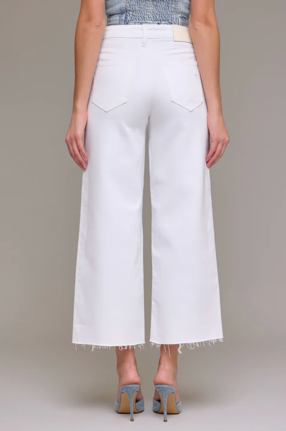 Hidden - Nori White Clean Cropped Wide Leg Jeans