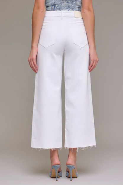 Hidden - Nori White Clean Cropped Wide Leg Jeans