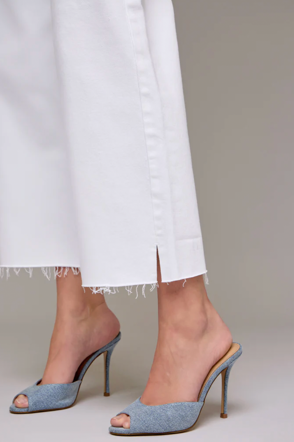 Hidden - Nori White Clean Cropped Wide Leg Jeans
