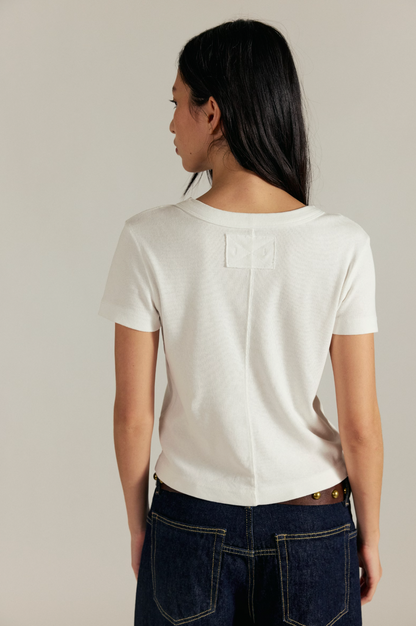 Free People - Atlas Cotton Crew Baby Tee - Clean Ivory