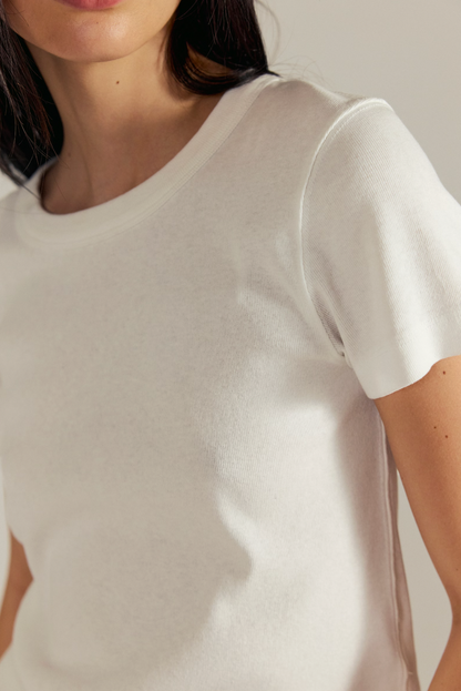 Free People - Atlas Cotton Crew Baby Tee - Clean Ivory