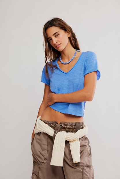 Free People - Take 2 Tee - CORNFLOWER COMBO