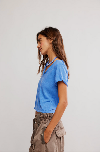 Free People - Take 2 Tee - CORNFLOWER COMBO