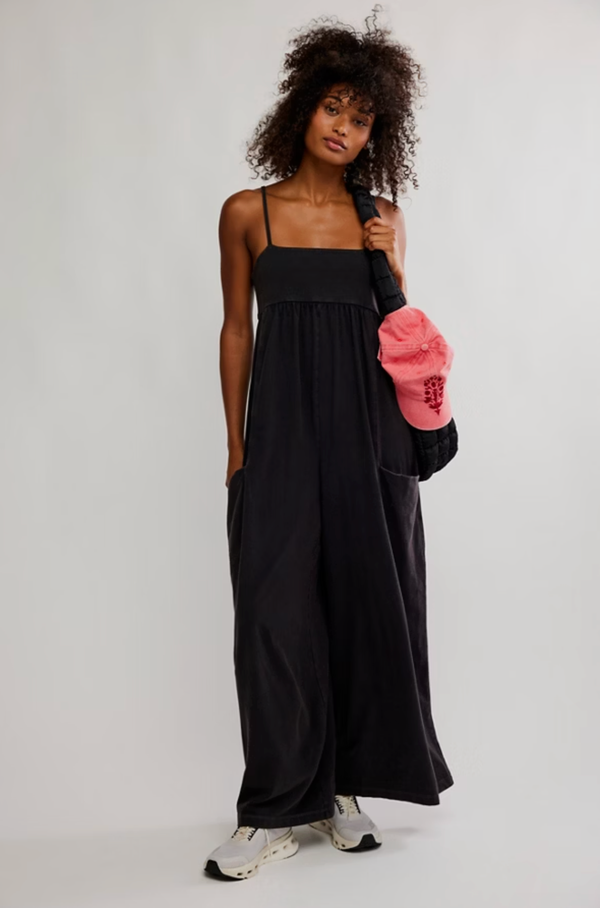 Free People - Hot Shot Strappy Onesie - BLACK