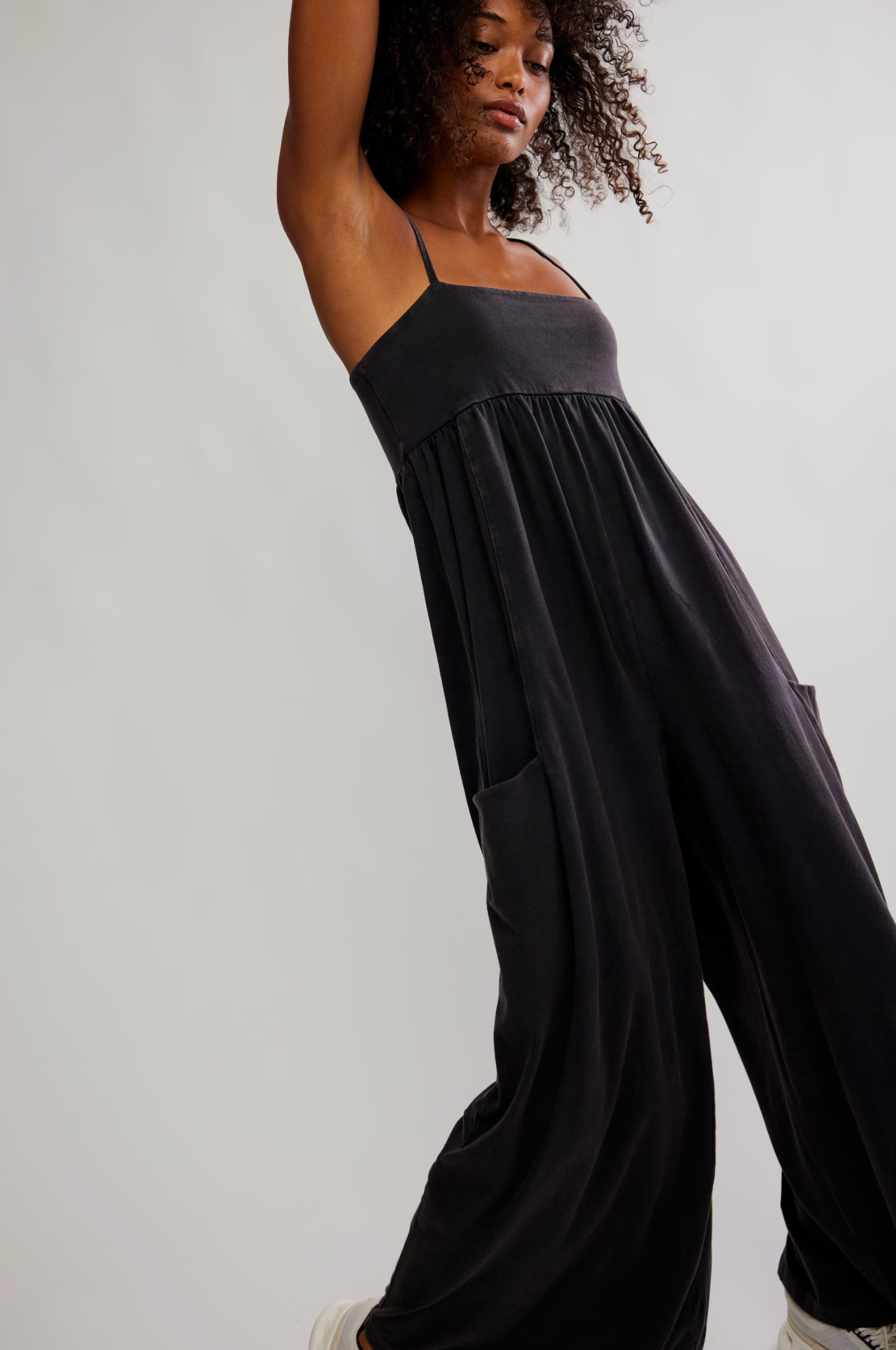 Free People - Hot Shot Strappy Onesie - BLACK