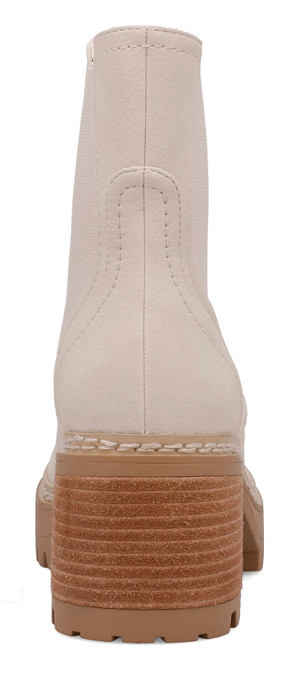 MIA Torren Boot in Ecru – Chunky Platform Lug Sole Chelsea Boot