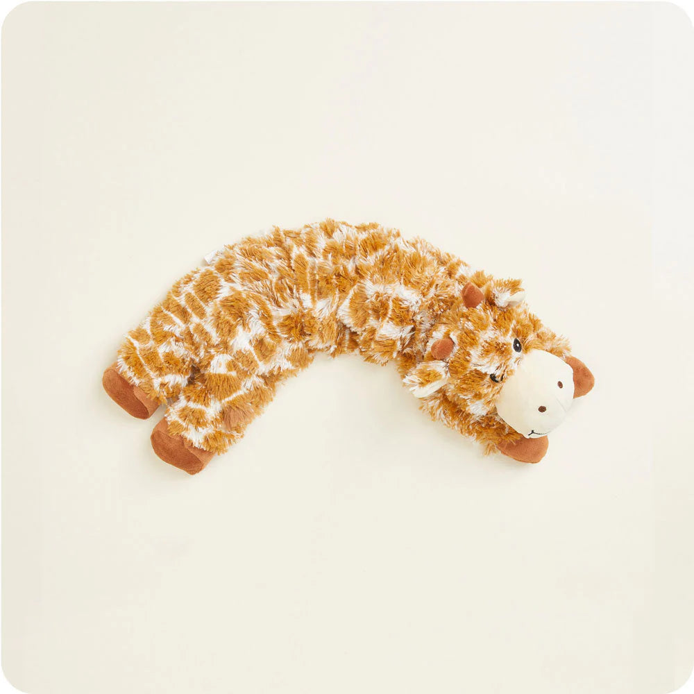 Warmies® plush giraffe wrap infused with calming French lavender, designed to be heated or chilled for soothing comfort, relaxation, and cozy relief for the neck and shoulders.