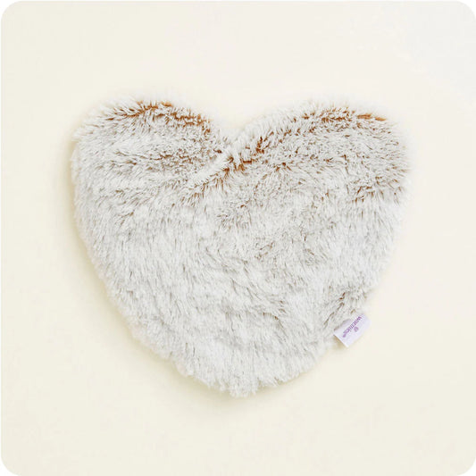 Warmies® heart-shaped plush heating pad infused with calming French lavender, designed to be heated or chilled for soothing comfort, muscle relief, and cozy relaxation.