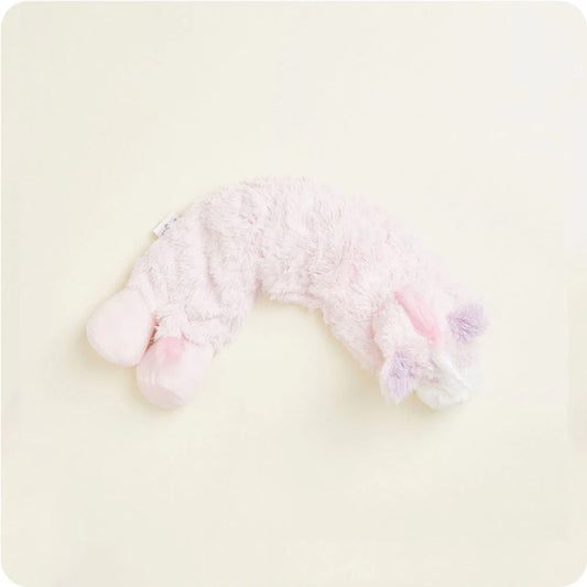 Warmies® plush unicorn wrap infused with calming French lavender, designed to be heated or chilled for soothing comfort, relaxation, and cozy relief for the neck and shoulders.