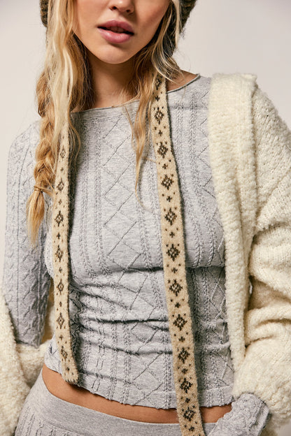 Free People - So Soft Seamless Modal Cable Long Sleeve - Heather Grey