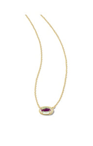 Kendra Scott - Grayson Gold Pendant Necklace- DICHROIC GLASS