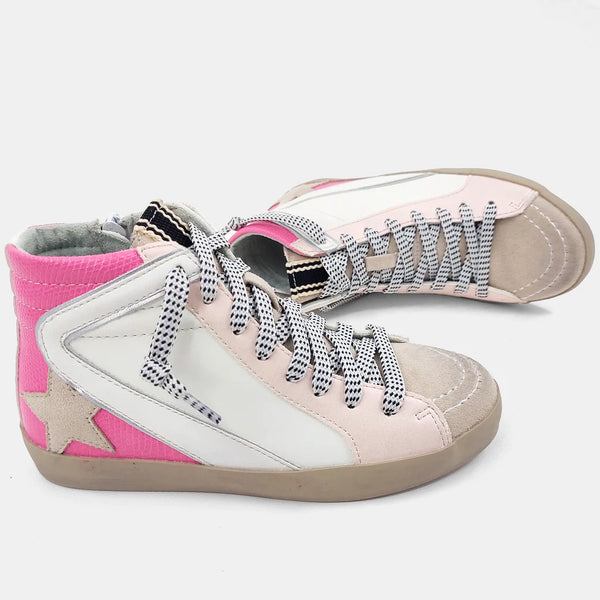 Roxanne Hot Pink & Iridescent Star Sneakers - KIDS