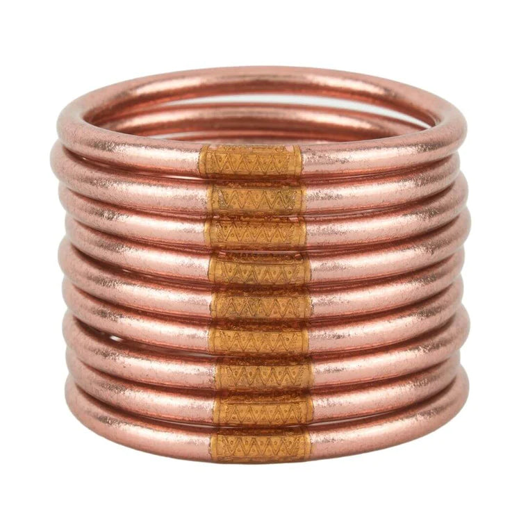 BuDhaGirl All Weather Bangles- ROSE GOLD (Set of 9)