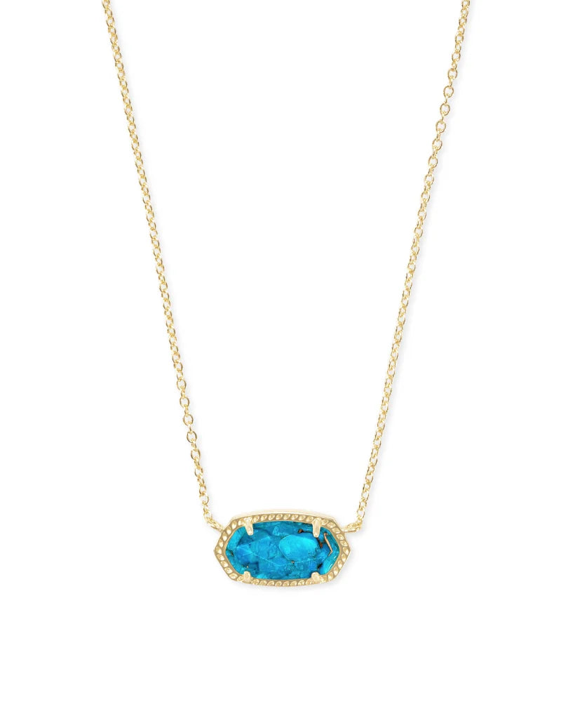 Kendra Scott - Elisa Gold Pendant Necklace - Bronze Veined Turquoise