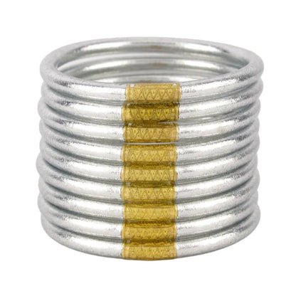 BuDhaGirl - SILVER - All Weather Bangles® (AWB®) - Set of 9